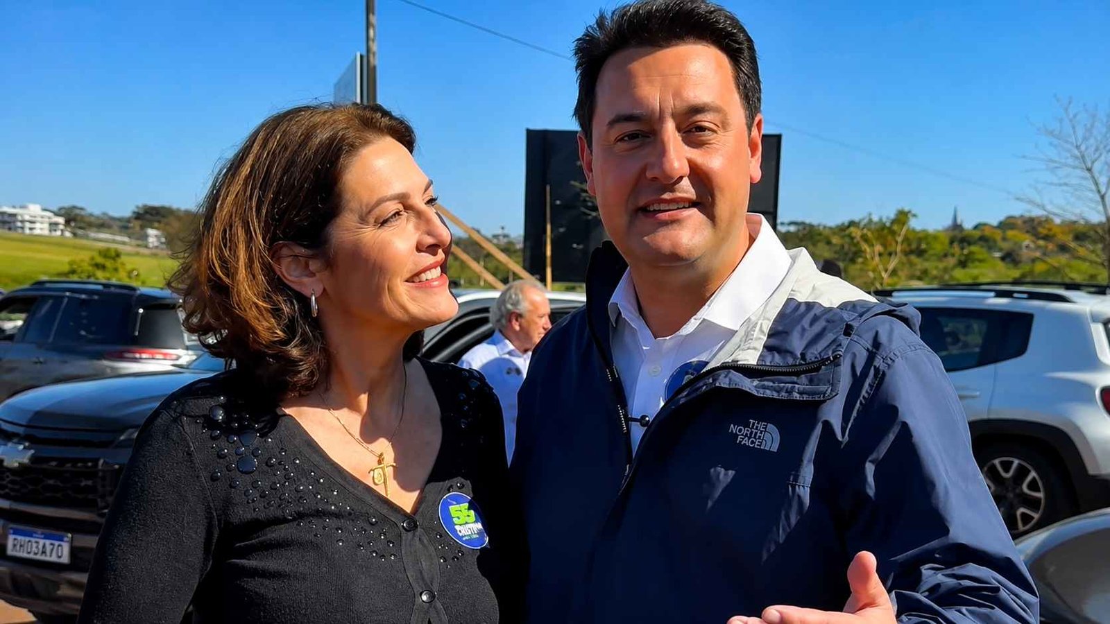 Cristina Graeml e Ratinho Junior durante agenda em Cascavel (Foto: Reprodução/Redes Sociais/CG)