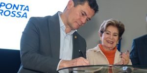Senador Sergio Moro, pré-candidato a governador e a prefeita de Ponta Grossa Elizabeth Schmidt (Foto: Prefeitura de PG)