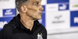 Vojvoda na derrota para o Palmeiras — Foto: Raul Baretta/ Santos FCVojvoda na de