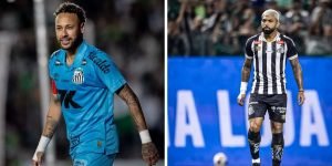 Neymar e Gabigol não jogam contra o Athletico-PR — Foto: Léo Piva/ Santos FC e R