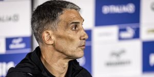 Juan Pablo Vojvoda, técnico do Santos — Foto: Raul Baretta/ Santos FC"Não fizemo