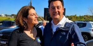 Cristina Graeml e Ratinho Junior durante agenda em Cascavel (Foto: Reprodução/Redes Sociais/CG)