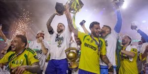 Brasil levanta o troféu de campeão da World Cup Nations — Foto: Reprodução / @_K
