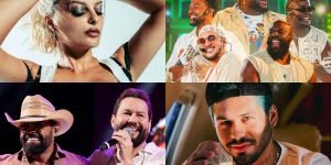 Foto: 1 de 1 Montagem com fotos de Bebe Rexha, Grupo Benzadeus, Diego & Arnaldo