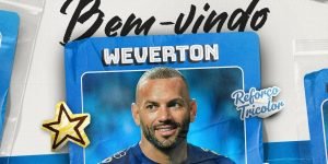 Weverton assinou com o Grêmio até 2028 — Foto: Reprodução / @GremioWeverton assi