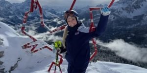 Lindsey Vonn durante prova olímpica após acidente que a levou a três cirurgias e