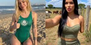 Montagem com fotos de influenciadoras criadas por meio de IA — Foto: 1 de 1 Mont