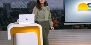 Sabina Simonato durante o Bom Dia São Paulo — Foto: 1 de 1 Foto colorida de Sabi