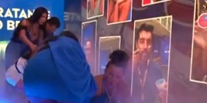 Foto: 1 de 1 Imagem colorida mostra o momento da queda de Solange Couto no BBB 2